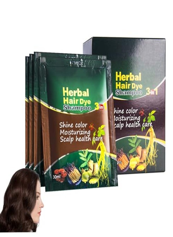 HUDABABY Dark Brown Hair Dye Shampoo 3 in 1 for Women/Men Hair Color, Herbal Natural Dye Cover Gray Grey Coverage Permanent Instant | Easy to Use | Travel Size (Dark Brown) - Image 1